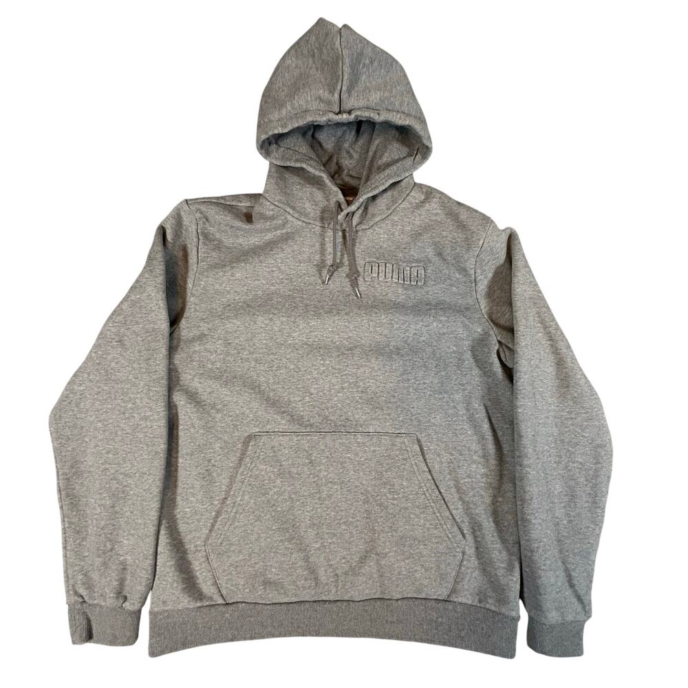 Puma Small Raised Logo Hoodie Size L‎ Grey